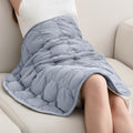 Wemore Weighted Lap Blanket 7lbs for Adults Small Weighted Blanket for Travel Calming Relaxing Napping and Sleeping All-Season Weighted Lap Pad Machine Washable Light Grey 24x29 inches