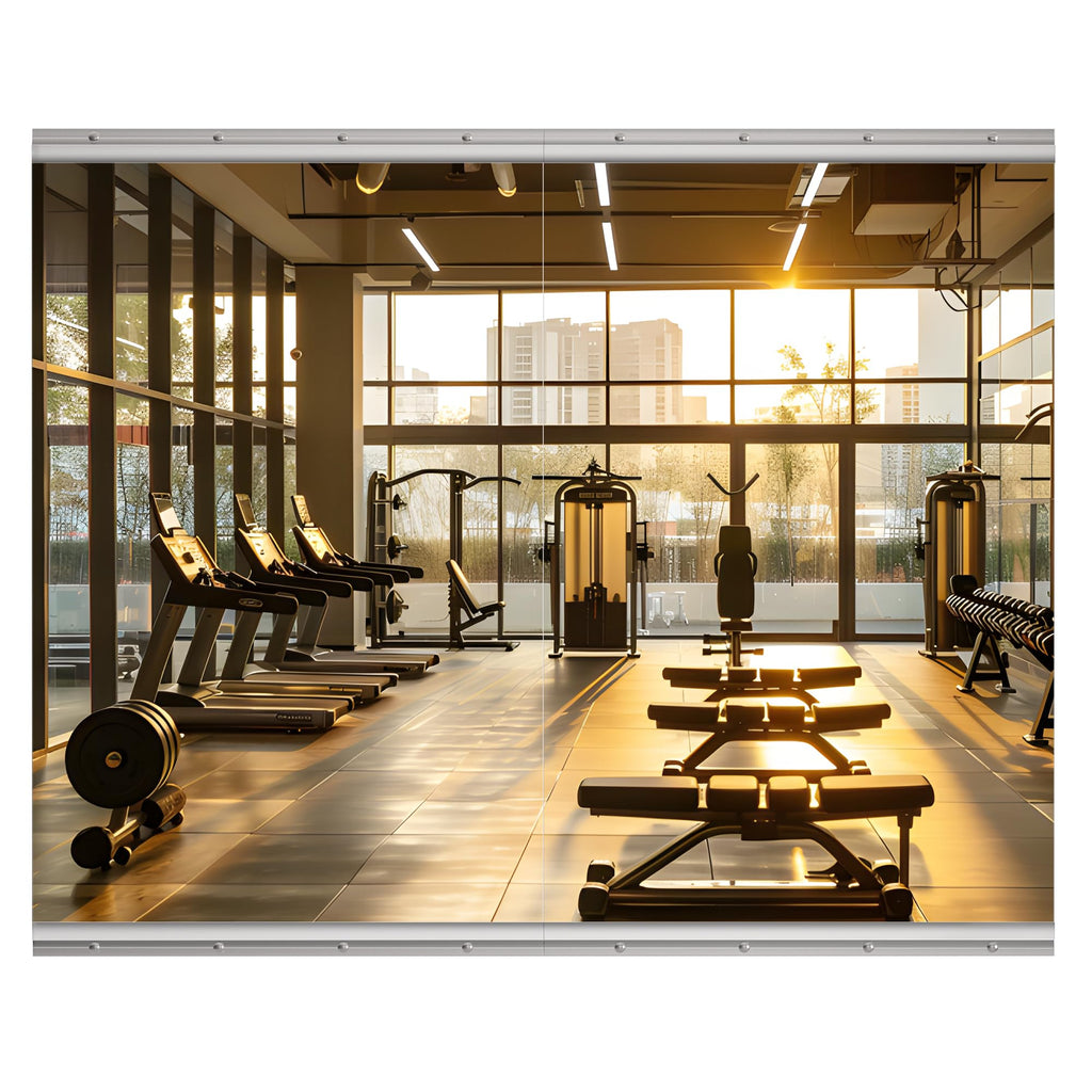 Hasipu Home Gym Mirror 45"x27"(Each)-2 PCS Large Full Body Mirror for Yoga Large Wall Mirror Full Length for Fitness Garage Dance Studio 0.16in Tempered Glass Frameless Mirror-UL