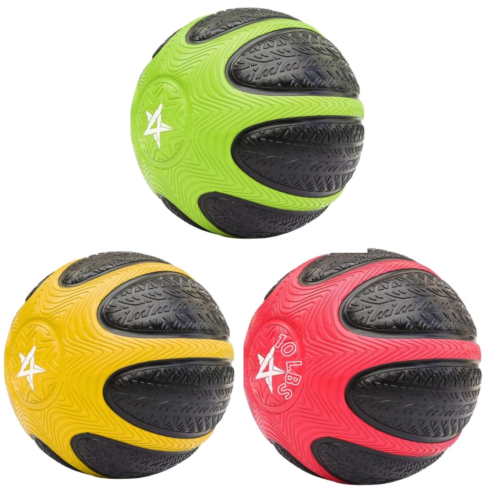 Yes4All Medicine Ball with Dual Texture Grip Weighted Medicine Ball for Workouts Exercise Balance Training Core Strength Balance and Coordination Exercise Non-Slip Rubber Shell with 6/8/10/12LBS