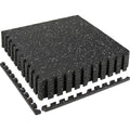 HIAARO 0.5in Thick 24 Sq Ft Exercise Equipment Mats 6 Tiles Rubber Top EVA Foam Workout Mats Interlocking Gym Flooring for Home Gym 24 x 24in Black & White