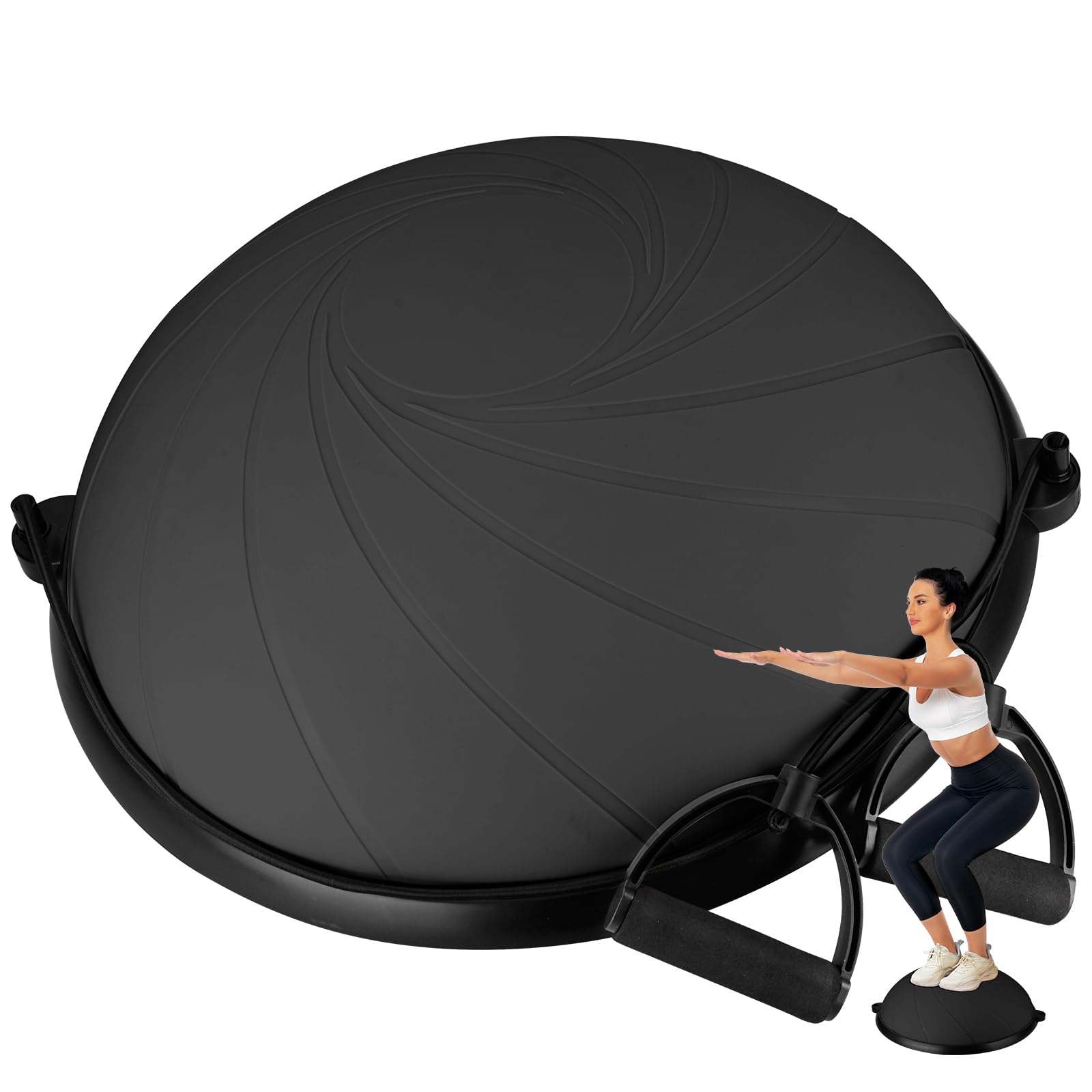 DrfzCa Half Balance Ball 23 Inch Balance Ball Trainer with Foot Pump for Improving Balance Core Strength and Fitness Balance Balls Perfect for Home Gym Workout Use