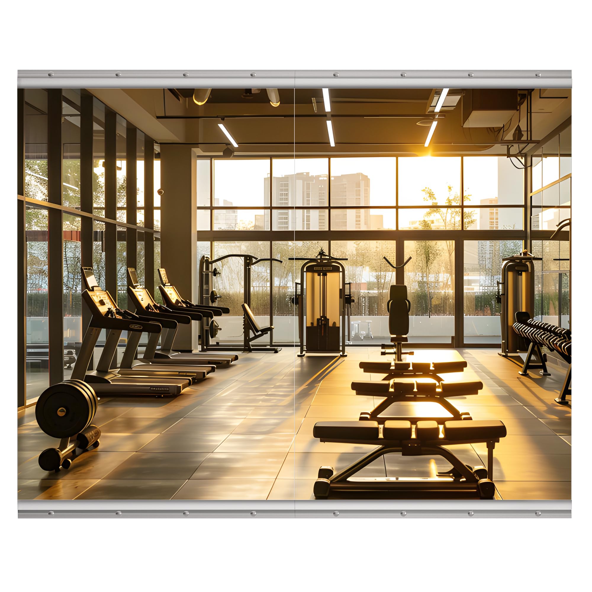 Hasipu Home Gym Mirror 45"x27"(Each)-2 PCS Large Full Body Mirror for Yoga Large Wall Mirror Full Length for Fitness Garage Dance Studio 0.16in Tempered Glass Frameless Mirror-UL