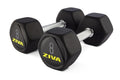 ZIVA Performance RPU Hex Dumbbells – Solid Steel Core Premium Urethane Rubber Encasing Corrosion Resistant - Commercial Grade for Rigorous Exercise Strength Training - Pair of Two Dumbbell 8 lb