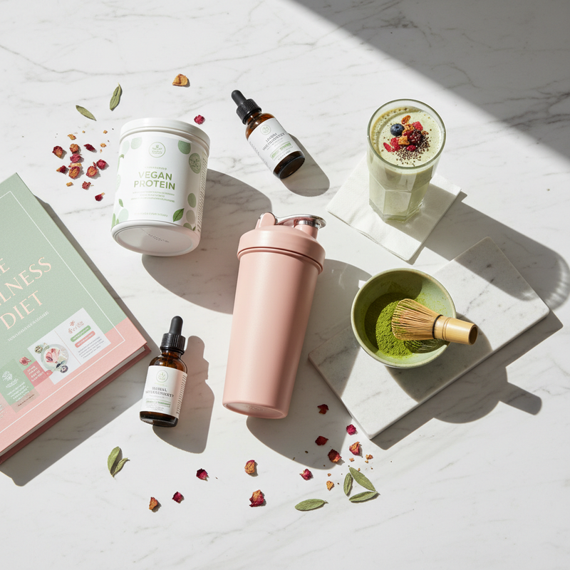 Nutrition & Energy — shakers, protein powder, herbal formulas